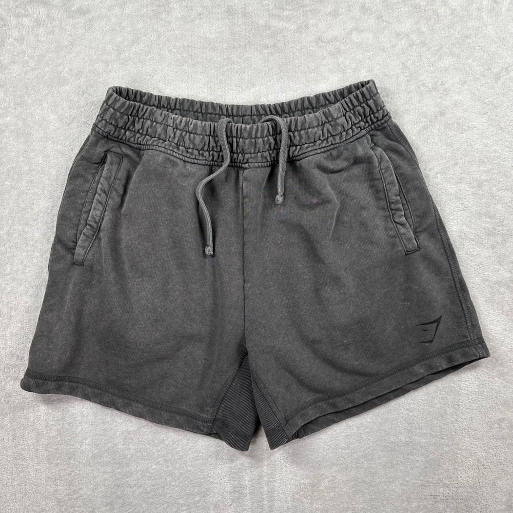 Gymshark Shorts Mens Medium Gray Rest Day Sweat Shorts Acid Wash Cotton Blend